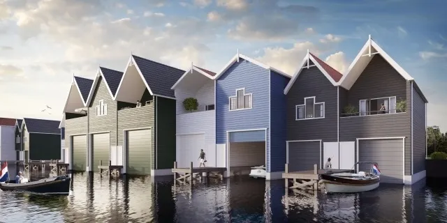Huizen aan het water